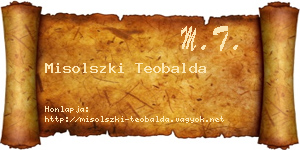 Misolszki Teobalda névjegykártya